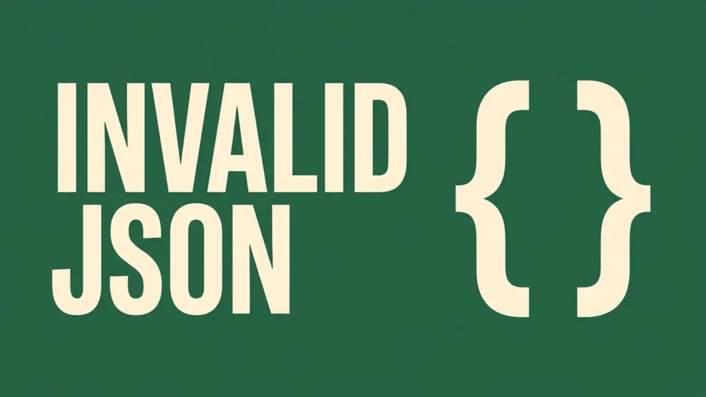 Title card reading INVALID JSON beside two curly braces that do not close