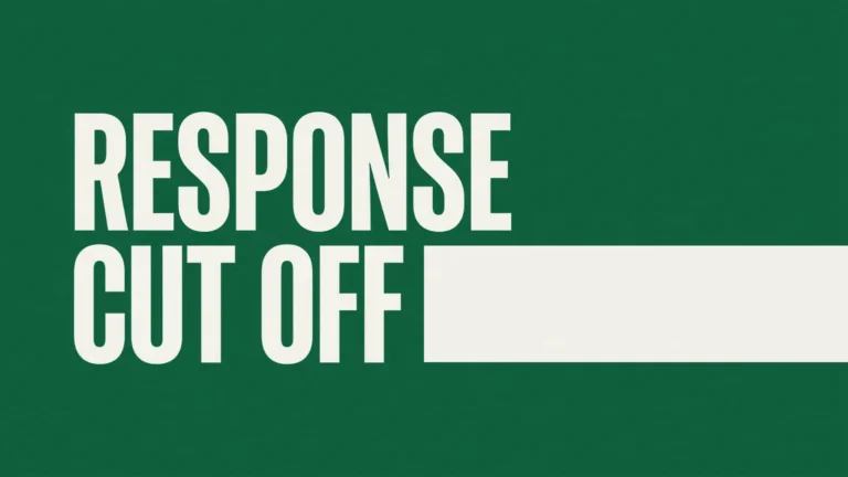 Title card reading RESPONSE CUT OFF beside a bar that stops at a sharp cut edge